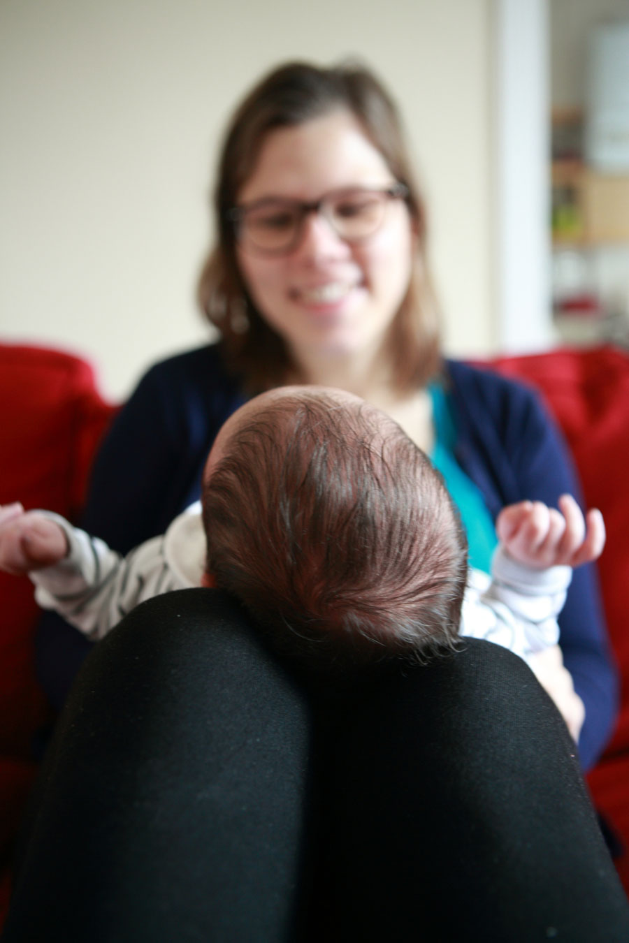 Playing with mama