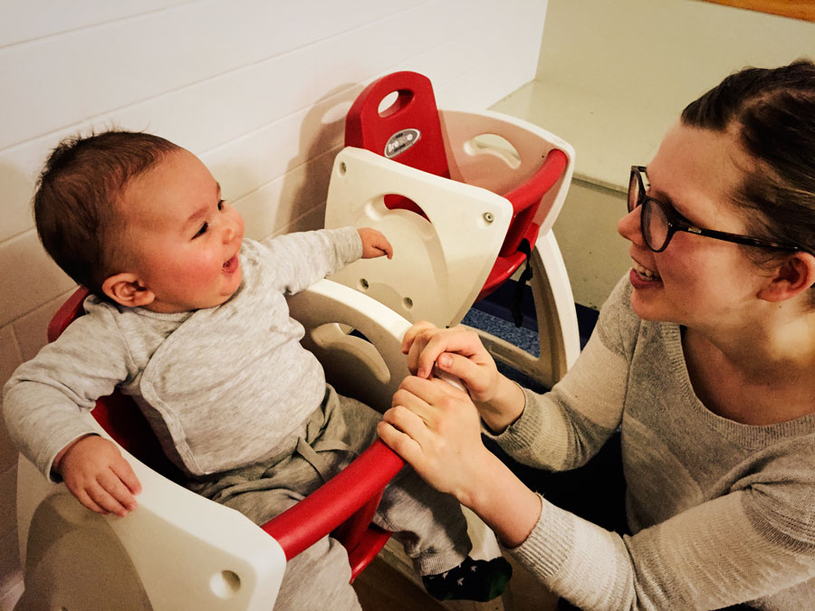 First time on a high chair