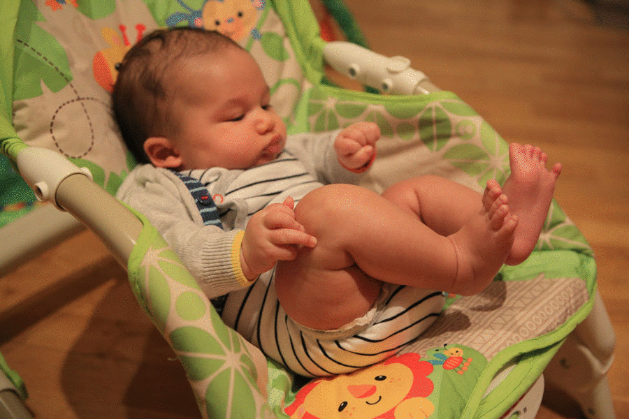 Discovering his feet
