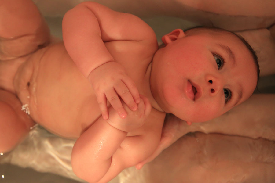 In the tub with Mama