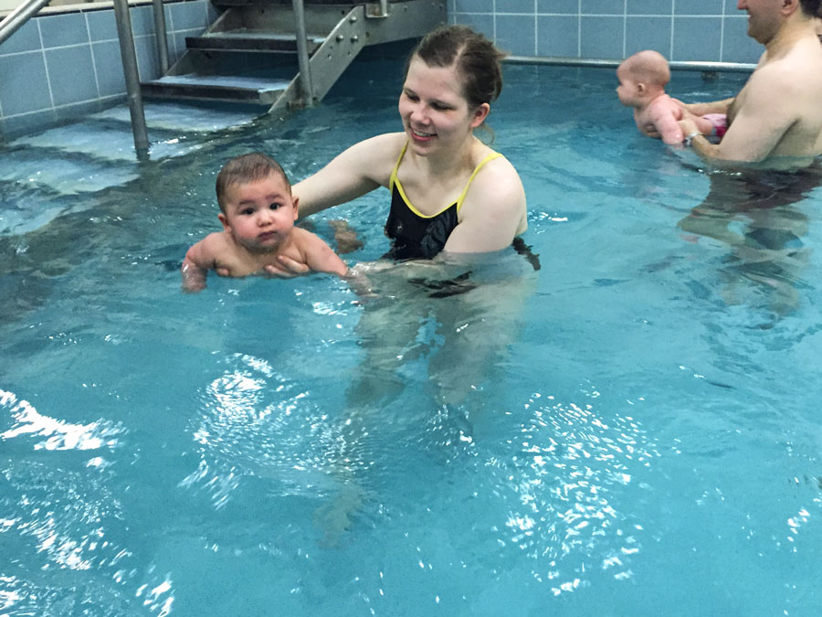 In the pool with Mama